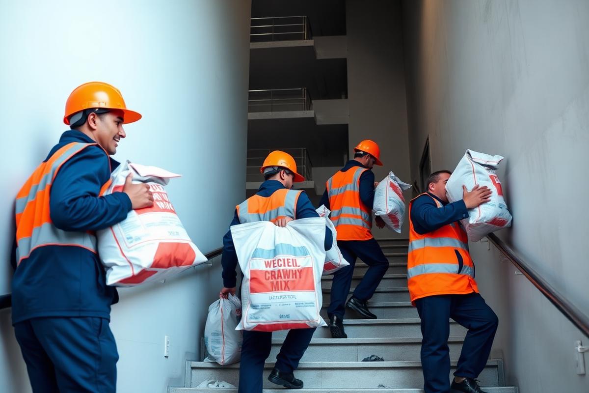 Подъём материалов на 9 этаж